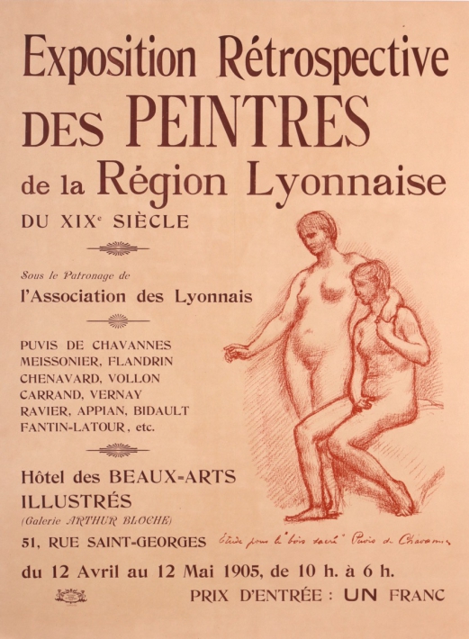 En vente :  PUVIS DE CHAVANNES EXPOSITION RETROSPECTIVE DES PEINTRES LYONNAIS DU XIXe