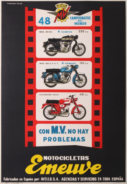 En vente :  M.V; AGUSTA  Meccanica Verghera Agusta S.p.A. MOTOCICLETAS EMEUVE (MV) ESPANA