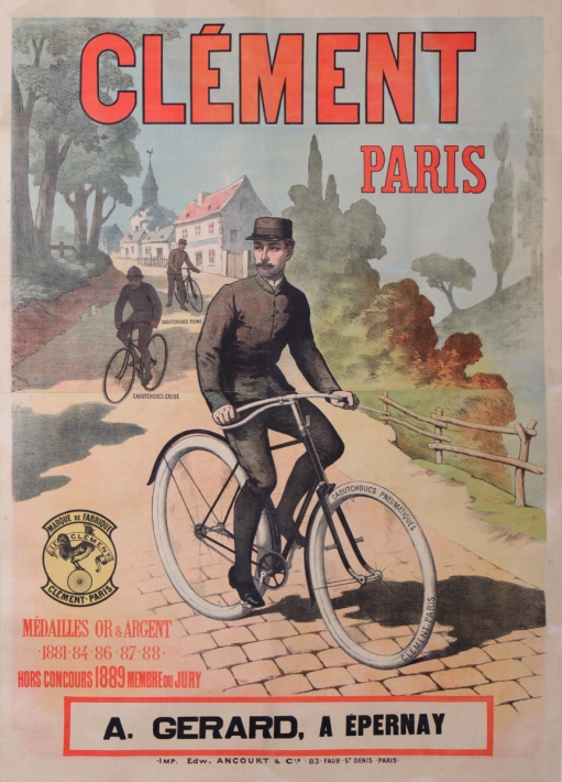 En vente :  CYCLES CLEMENT PARIS  1889  MEDAILLE D'OR