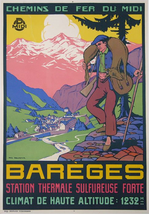 En vente :  BAREGES CHEMIN DE FER DU MIDI AFFICHE ANCIENNE