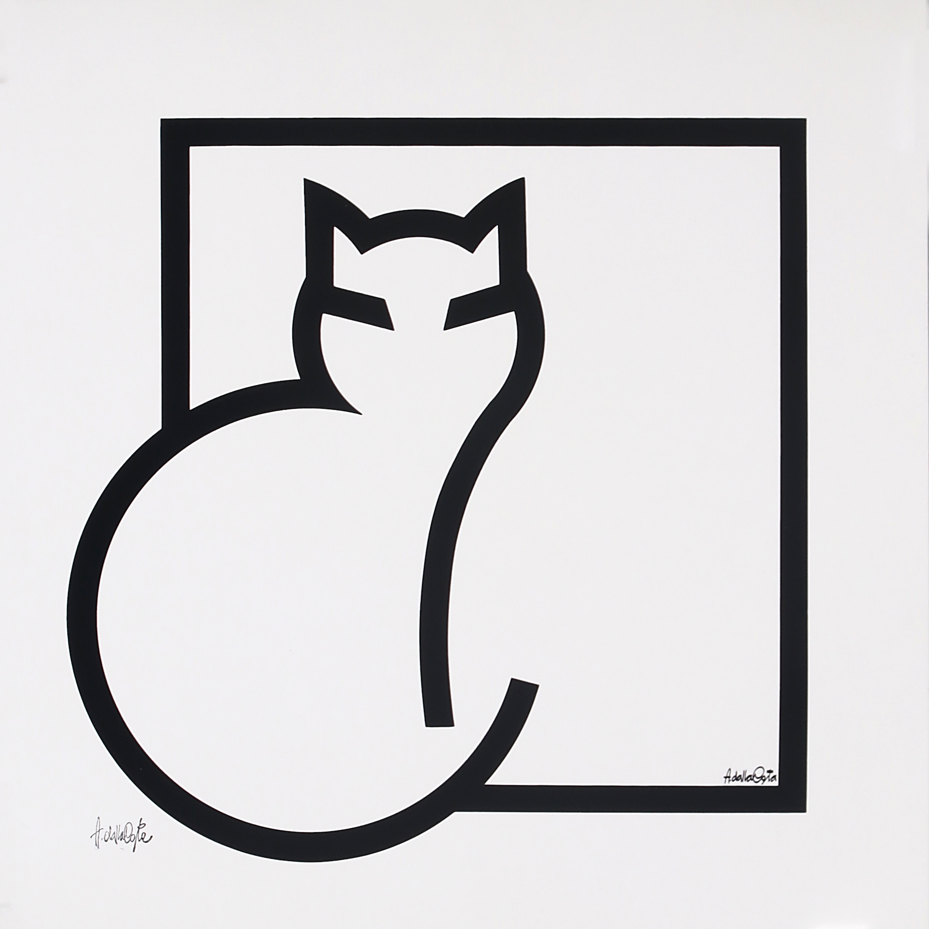 En vente :  GATTO BLANCO  CARRÉ NOIR