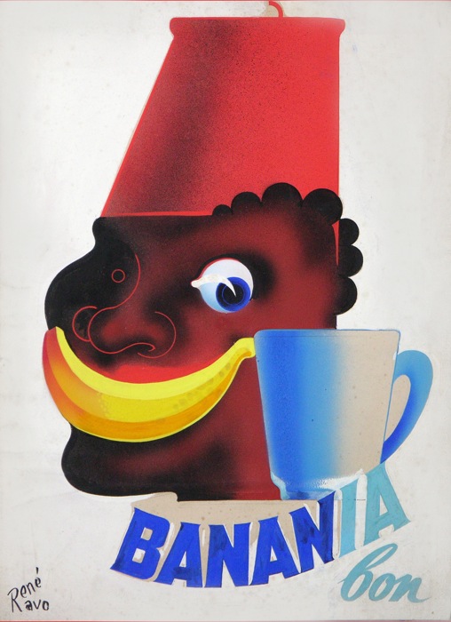 En vente :  BANANIA C EST BON  GOUACHE PROJET ORIGINAL DE L AFFICHE