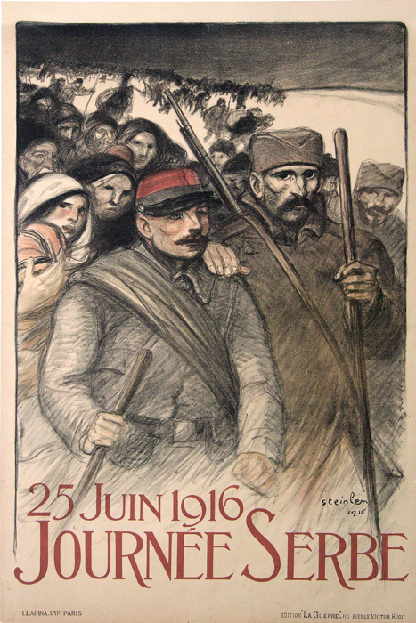 En vente :  JOURNÉE SERBE 25 JUIN 1916 1ERE GUERRE MONDIALE - AFFICHE ANCIENNE