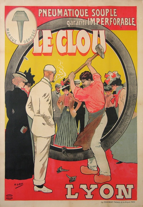 En vente :  AFFICHE ANCIENNE PNEUMATIQUE LE CLOU