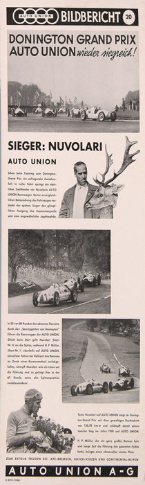 En vente :  DONINGTON GRAND PRIX AUTO UNION -  SIEGER NUVOLARI