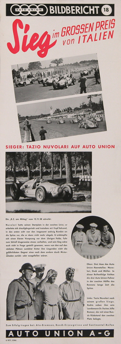 En vente :  AUTO UNION GROSSEN PREIS VON ITALIEN - GRAND PRIX D'ITALIE