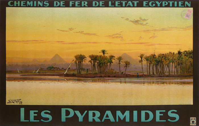 En vente :  CHEMIN DE FER DE L'ETAT EGYPTIEN- LES PYRAMIDES-VUE DE GYZEH-EGYPTE