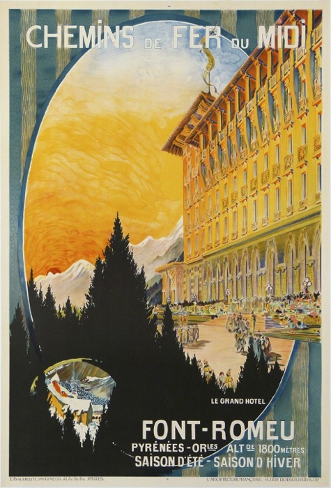 En vente :  CHEMIN DE FER DU MIDI FONT ROMEU GRAND HÔTEL PYRÉNÉES ORIENTALES