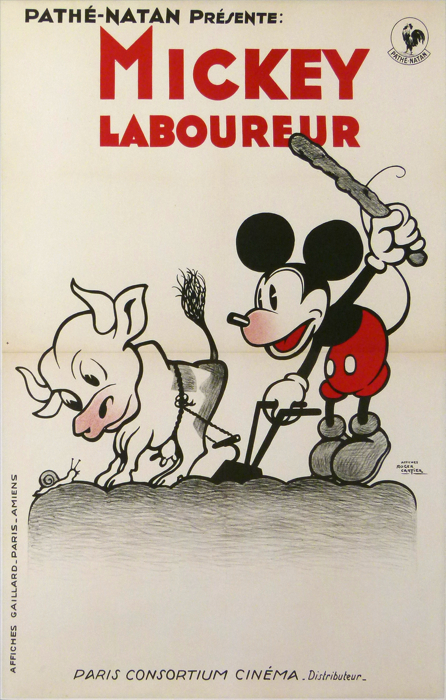 En vente :  FILM PATHE NATAN MICKEY LABOUREUR - AFFICHE ANCIENNE