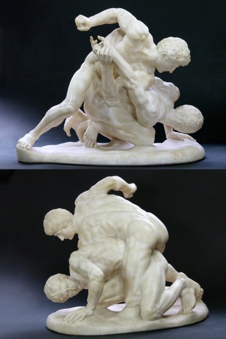 En vente :  SCULPTURE MARBRE LES LUTTEURS - WRESTLERS- LOTTATORI