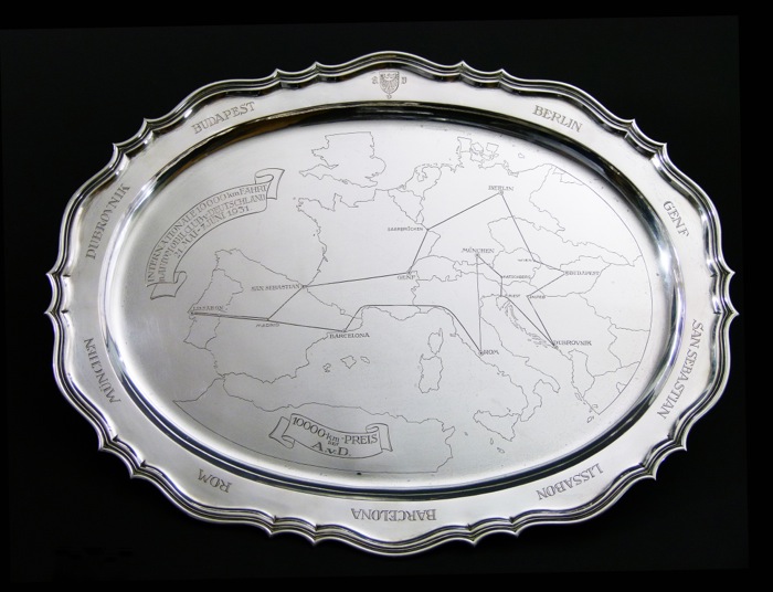 En vente :  TROPHEE PLATEAU D ARGENT INTL 10000KM FAHRT D AUTOMOBIL CLUB V. DEUTSCHL