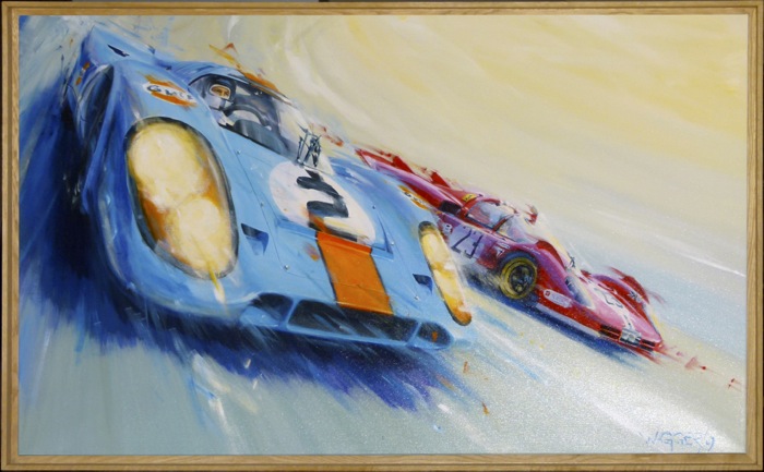 En vente :  COURSE AUTOMOBILE 24 HEURES DU MANS PORSCHE ET FERRARI P4 BY WAGGER
