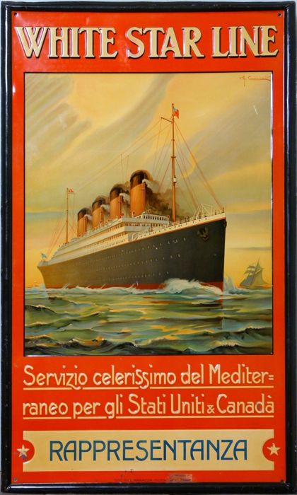 En vente :  WHITE STAR LINE OLYMPIC SERVIZIO CELERISSIMO DEL MEDITERRANEO PER GLI ST