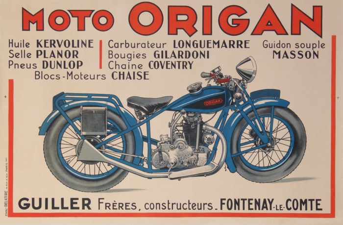 En vente :  MOTO ORIGAN - GUILLER FRERES CONSTRUCTEURS