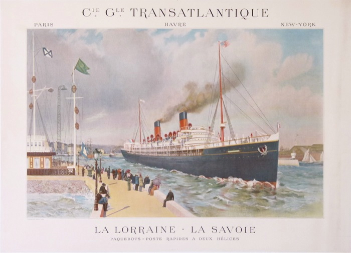 En vente :  CIE GLE TRANSATLANTIQUE HAVRE LA LORRAINE - LA SAVOIE PARIS HAVRE NEW-YORK