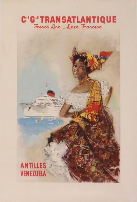 En vente :  CIE TRANSATLANTIQUE FRENCH LINE ANTILLES VENEZUELA