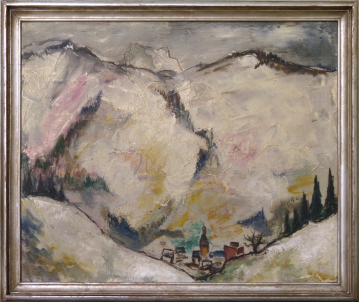 En vente :  PAYSAGE DE MONTAGNE VILLAGE DANS LA VALLE