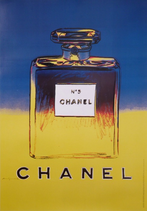 En vente :  ANDY WARHOL CHANEL No 5  BLUE AND YELLOW  BLEU ET JAUNE