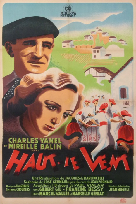 En vente :  HAUT LE VENT CHARLES VANEL MIREILLE BALIN  PAYS BASQUE  LES FILMS MINERVA