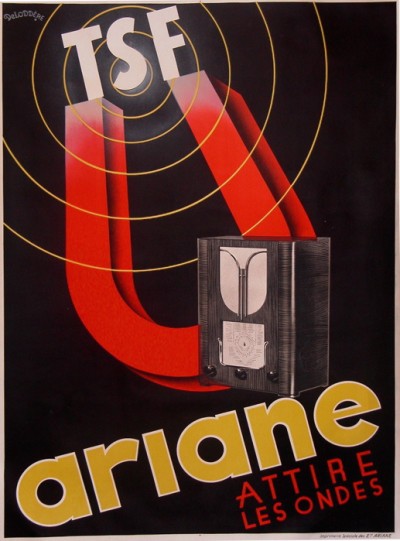 En vente :  AFFICHE ANCIENNE RADIO TSF ARIANE