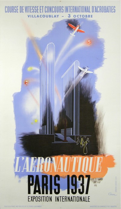 En vente :  L'AERONAUTIQUE EXPOSITION INTERNATIONALE PARIS 1937 COURSE DE VITESSE