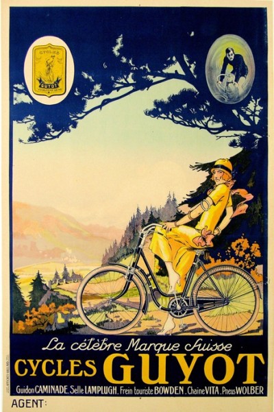 En vente :  CYCLES GUYOT - LA CELEBRE MARQUE SUISSE - AFFICHE ANCIENNE