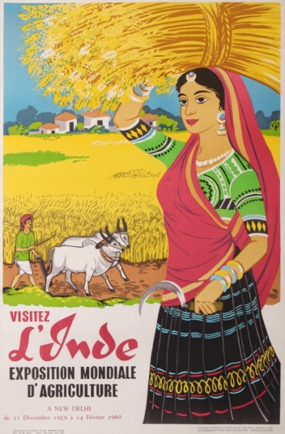 En vente :  VISITEZ L'INDE  EXPOSITION MONDIALE D'AFRICULTURE 1959 NEW DELHI