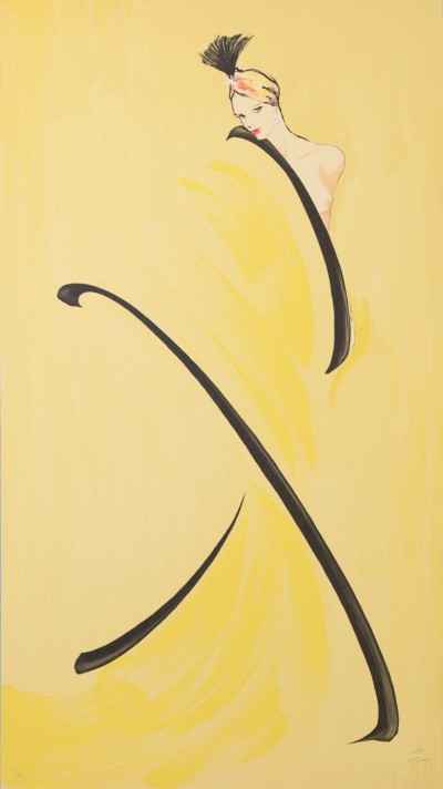 En vente :  GRUAU LES GIRLS  FEMME EN JAUNE  TRIPTIQUE PARTIE 2