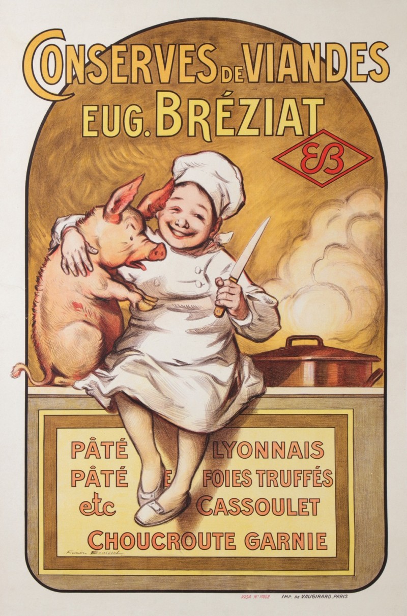 En vente :  CONSERVE DE VIANDES Eug BREZIAT PATÉ LYONNAIS PATÉFOIES TRUFFÉS CASSOULET CHOUCR