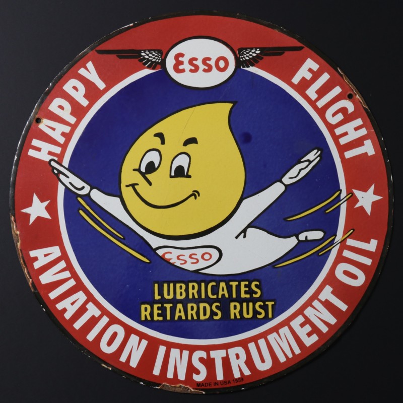 En vente :  Sold !!!! ESSO HAPPY FLIGHT AVIATION INSTRUMENT OIL-PLAQUE EMAIL
