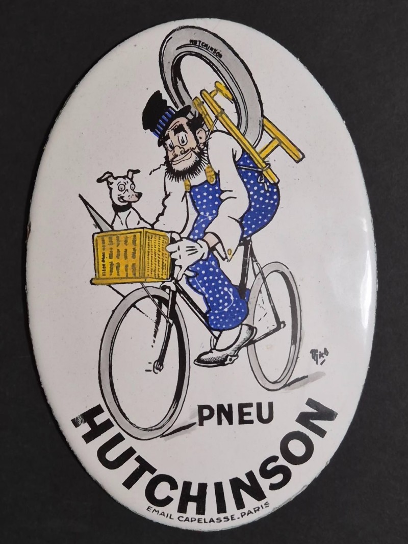 En vente :  MICH PNEUS HUTCHINSON LE REMOULEUR PLAQUE ÉMAILLÉE