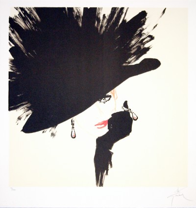 En vente :  FEMME AU CHAPEAU NOIR