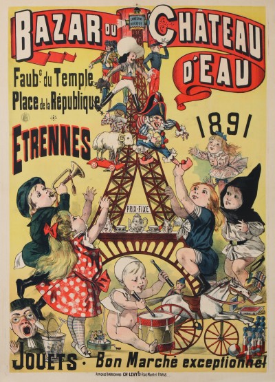 En vente :  BAZAR DU CHATEAU D'EAU ETRENNES JOUETS 1891 - TOUR EIFFEL LANTERNE MAGIQUE BUFFA