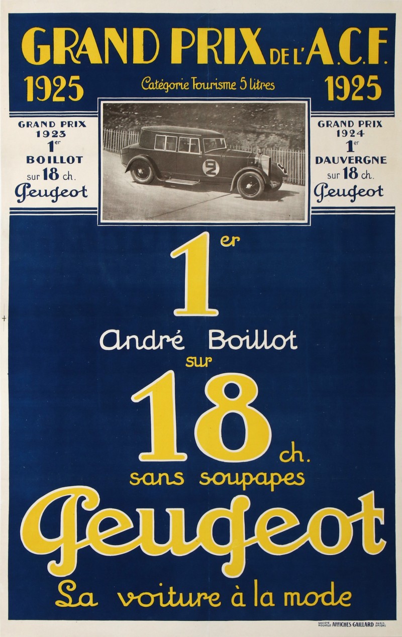 En vente :  PEUGEOT 18ch  GRAND PRIX ACF 1925