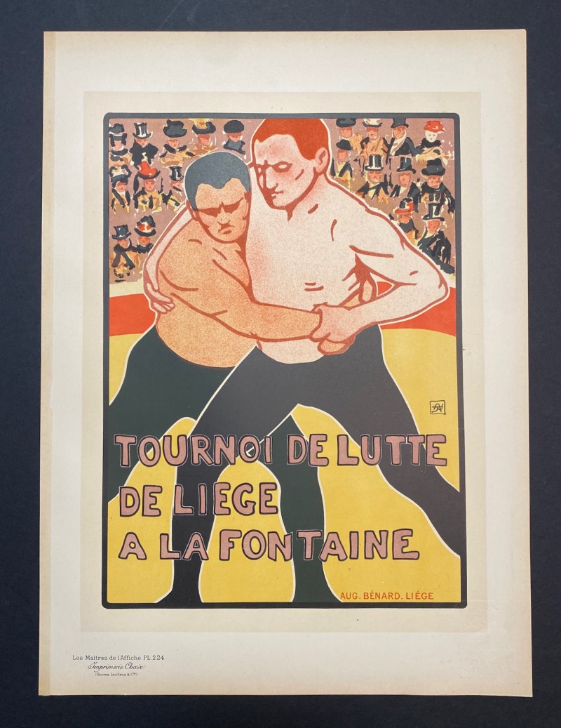 En vente :  RASSENFOSSE ARMAND TOURNOI DE LUTTE DE LIEGE LES MAITRES DE L'AFFICHE PL.224