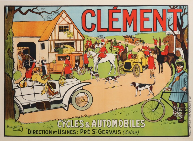 En vente :  CLEMENT CYCLES et AUTOMOBILES RETOUR DE CHASSE A COURRE
