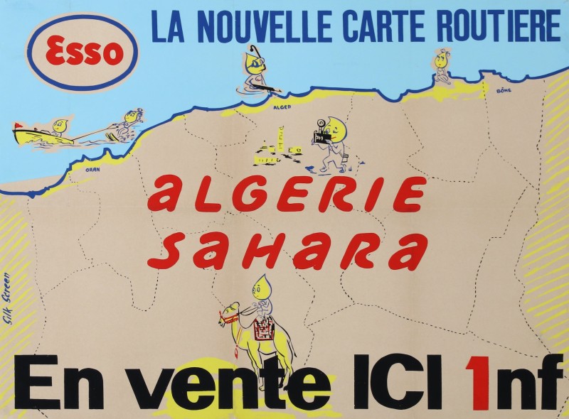 En vente :  ESSO LA NOUVELLE CARTE ROUTIERE ALGERIE SAHARA