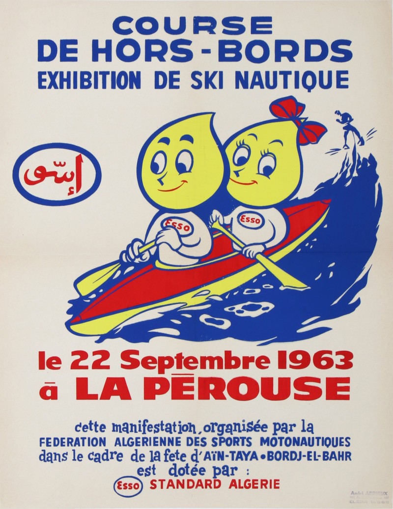 En vente :  ESSO COURSE DE HORS-BORDS EXHIBITION DE SKI NAUTIQUE LA PEROUSE 1963