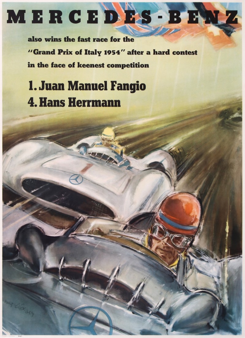 En vente :  MERCEDES BENZ  SILVER ARROWS WINS GD PRIX D'ITALIE 1-FANGIO JUAN MANUEL 4-HANS