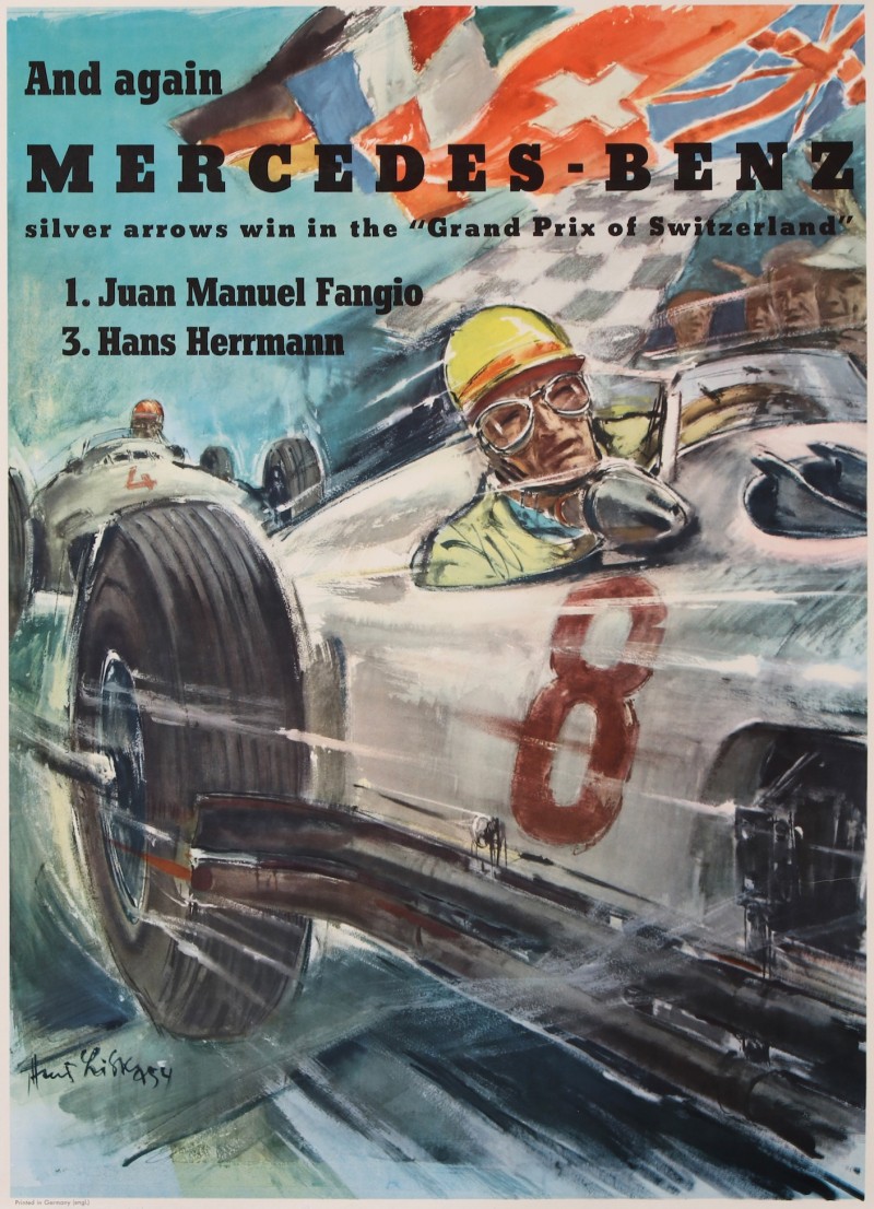 En vente :  MERCEDES BENZ SILVER ARROWS WIN GRAND PRIX OF SWITZERLAND  1- JUAN MANUEL FANGIO