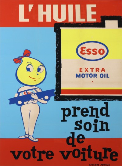 En vente :  HUILE ESSO EXTRA MOTOR OIL PREND SOIN DE VOTRE VOITURE