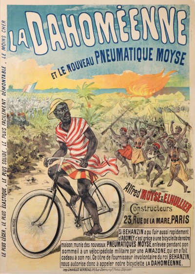 En vente :  CYCLES LA DAHOMÉENNE ET LE NOUVEAU PNEUMATIQUE MOYSE Le plus léger , le plus élastique ,le plus solide , le plus facile