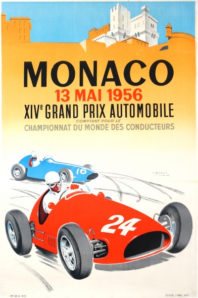 En vente :  MONACO XIVe GRAND PRIX AUTOMOBILE 13 MAI 1956 CHAMPION DU MONDE DES CONSTRUCTEURS