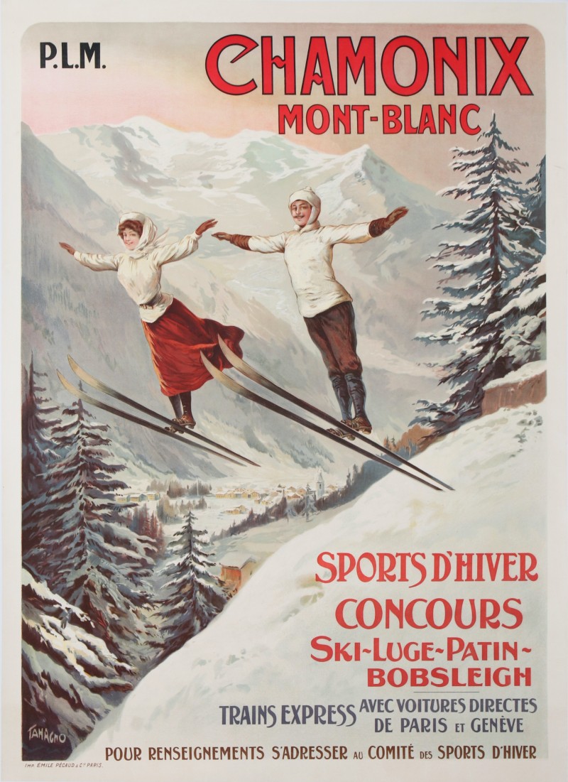 En vente :  Sold - CHAMONIX MONT-BLANC SPORTS D'HIVER  CONCOURS SKI LUGE PATIN ET BOBSLEIGH