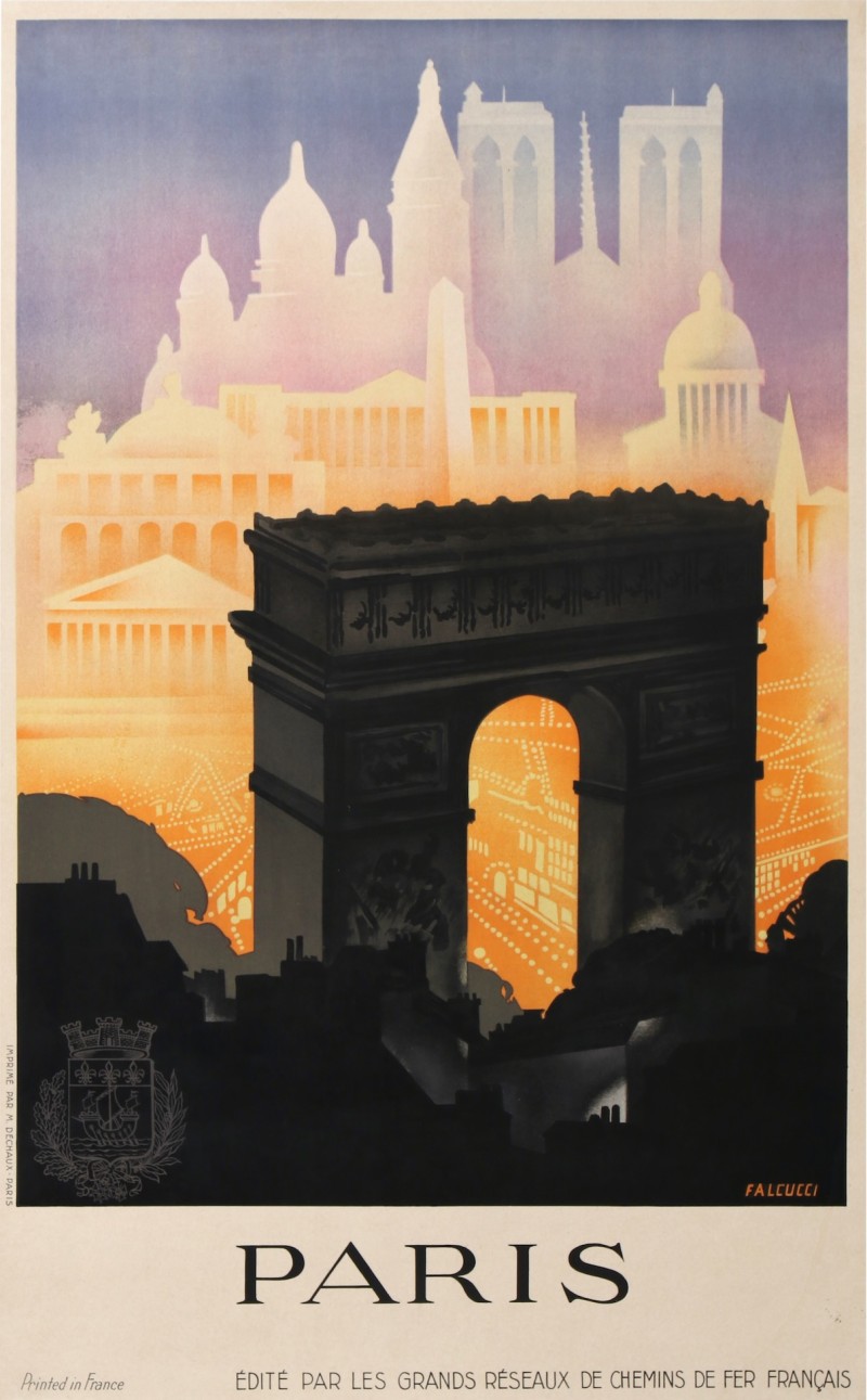 En vente :  PARIS GRANDS RESEAUX DES CHEMINS DE FER FRANCAIS  MONTMARTRE ARC DE TRIOMPHE NOTRE DAME