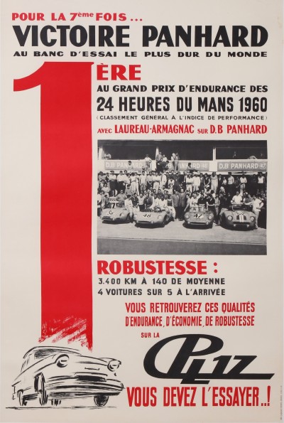En vente :  VICTOIRE PANHARD 24 HEURES DU MANS 1960