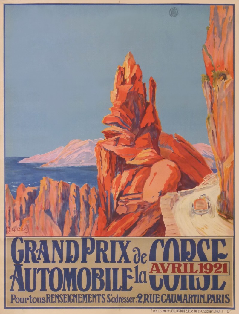 En vente :  GRAND PRIX AUTOMOBILE  DE LA  CORSE 1921