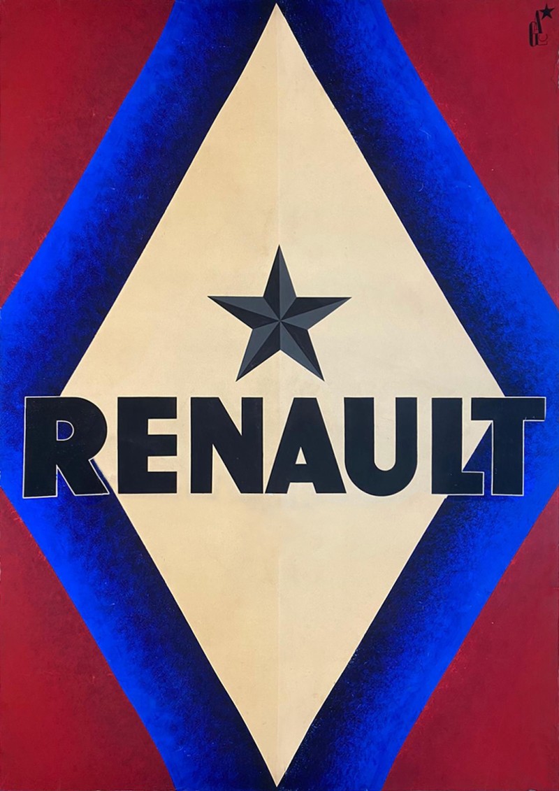 En vente :  LOUPOT-CASSANDRE  MAQUETTE RENAULT GOUACHE  POLYCHROME
