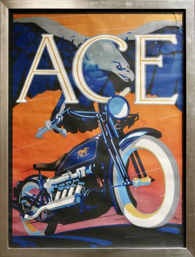 En vente :  ACE MOTOR CORPORATION  MAQUETTE ET ORIGINALE DE L'AFFICHE