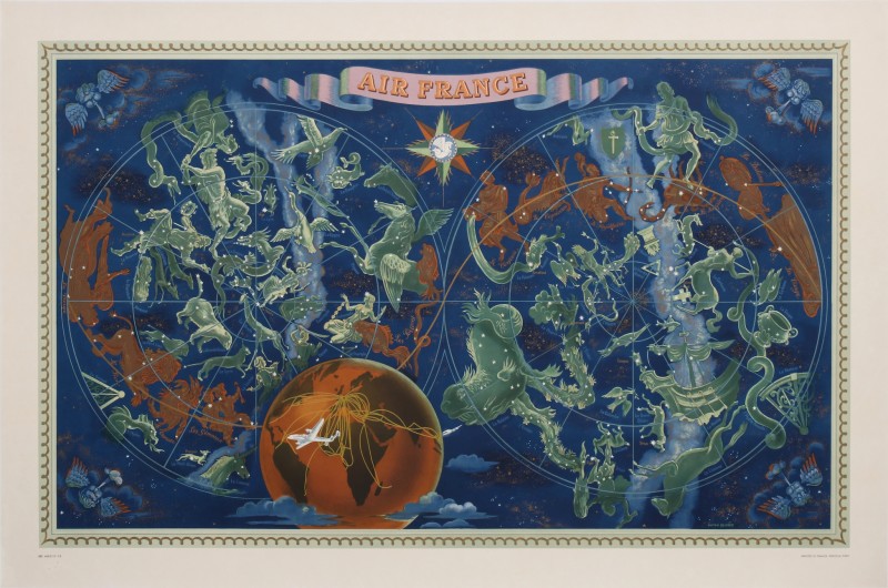 En vente :  AIR FRANCE PLANISPHERE CONSTELLATIONS ZODIAQUE